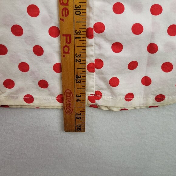 Vintage 80s Levis Docker Red Polka Dot Midi Skirt Size 14 Cotton Deadstock New - Picture 11 of 11